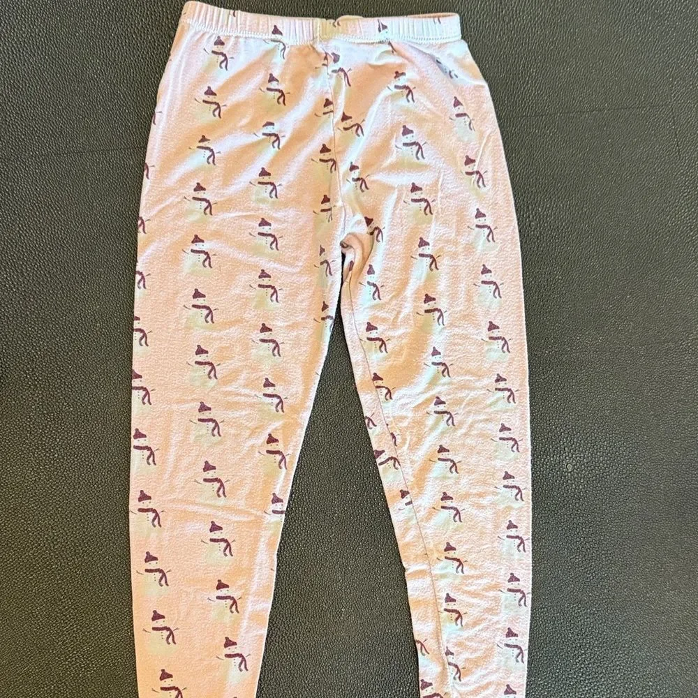 Kickee Pants Light Pink Snow man Pajama Set size 4T